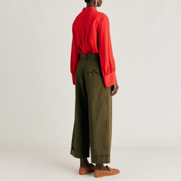Momonì Grecale Poplin Pant - Army Green - Picture 5 of 5